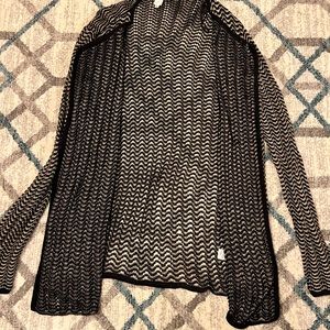 Jones New York black and gold women cardigan sweater.